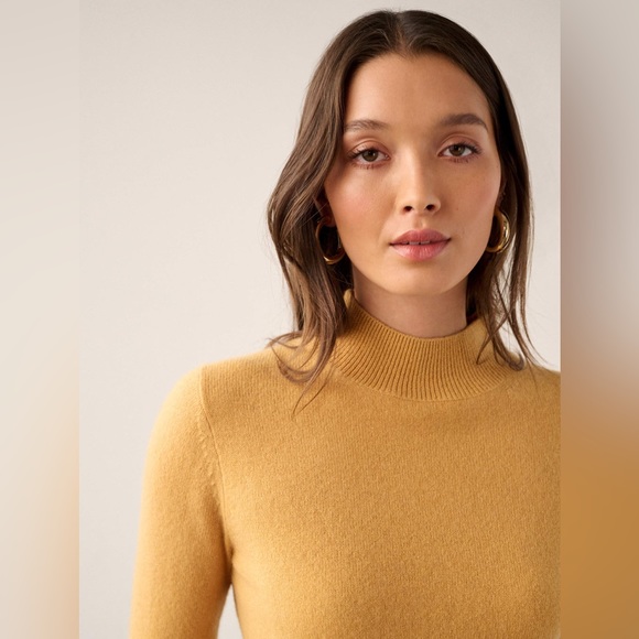 NEW! White + Warren Essential Sundial Cashmere Shrunken Mockneck Sweater - Picture 4 of 16